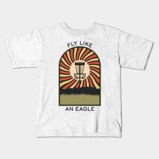 Fly Like an Eagle | Disc Golf Vintage Retro Arch Mountains Kids T-Shirt